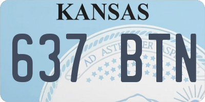 KS license plate 637BTN