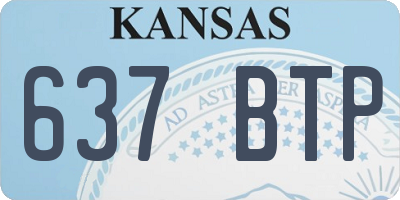 KS license plate 637BTP