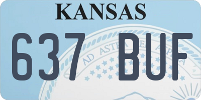 KS license plate 637BUF