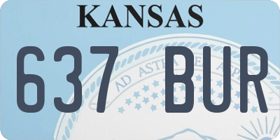 KS license plate 637BUR