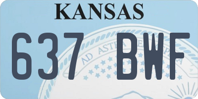 KS license plate 637BWF