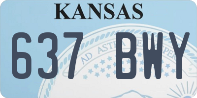 KS license plate 637BWY