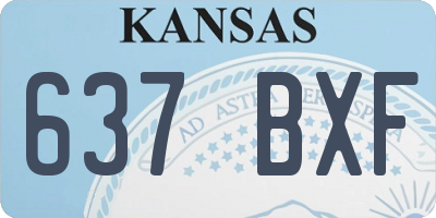 KS license plate 637BXF