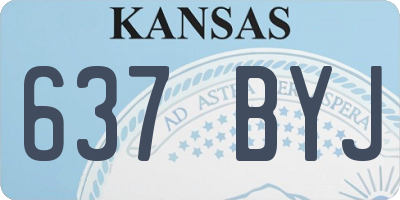 KS license plate 637BYJ