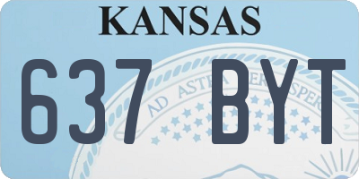 KS license plate 637BYT