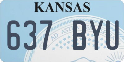 KS license plate 637BYU