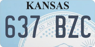 KS license plate 637BZC