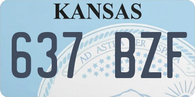 KS license plate 637BZF