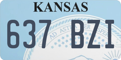 KS license plate 637BZI