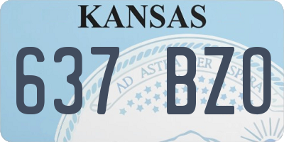 KS license plate 637BZO
