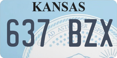 KS license plate 637BZX