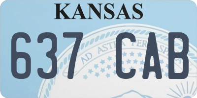 KS license plate 637CAB