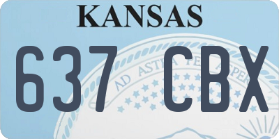 KS license plate 637CBX