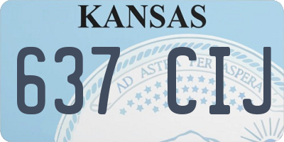 KS license plate 637CIJ