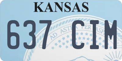 KS license plate 637CIM