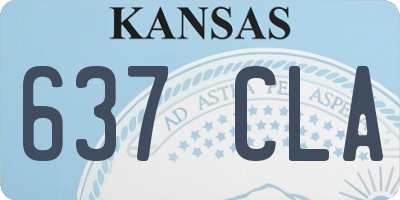 KS license plate 637CLA