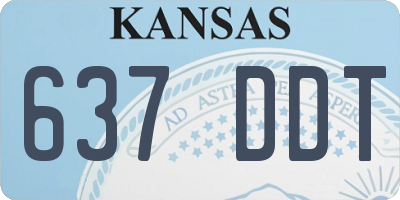 KS license plate 637DDT
