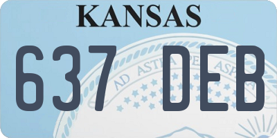 KS license plate 637DEB