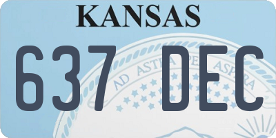 KS license plate 637DEC