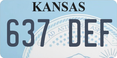 KS license plate 637DEF