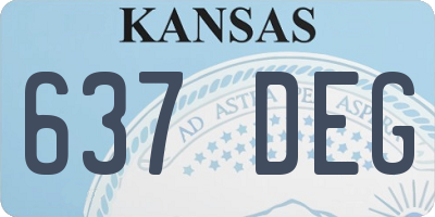 KS license plate 637DEG