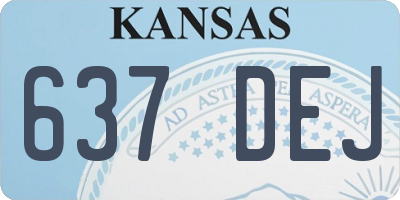 KS license plate 637DEJ