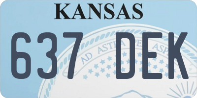 KS license plate 637DEK