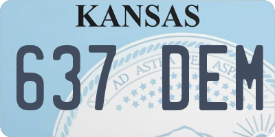 KS license plate 637DEM