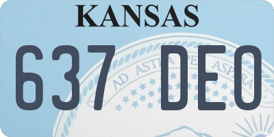 KS license plate 637DEO