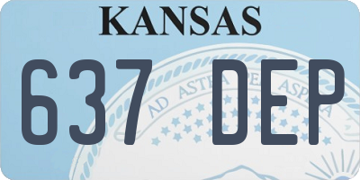 KS license plate 637DEP