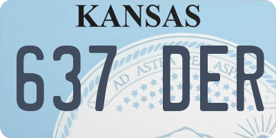 KS license plate 637DER