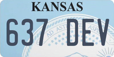 KS license plate 637DEV