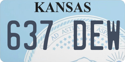 KS license plate 637DEW