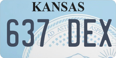 KS license plate 637DEX