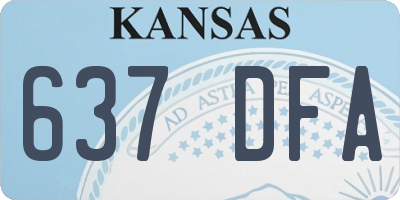 KS license plate 637DFA
