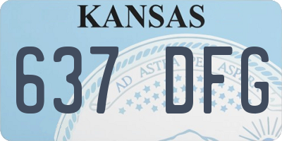 KS license plate 637DFG