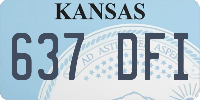 KS license plate 637DFI