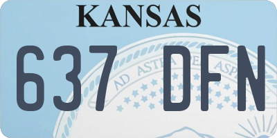 KS license plate 637DFN