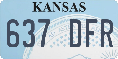 KS license plate 637DFR