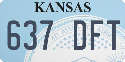 KS license plate 637DFT