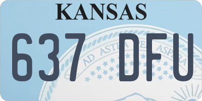 KS license plate 637DFU