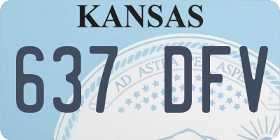 KS license plate 637DFV