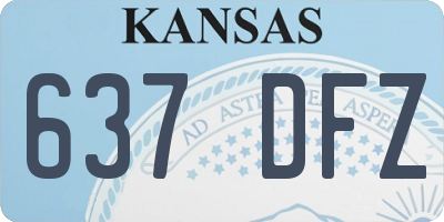 KS license plate 637DFZ