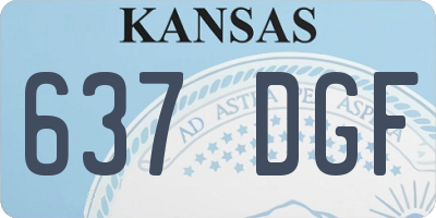 KS license plate 637DGF
