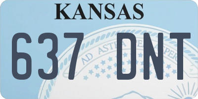 KS license plate 637DNT