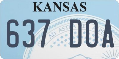 KS license plate 637DOA