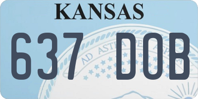 KS license plate 637DOB