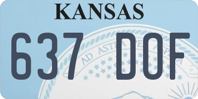 KS license plate 637DOF