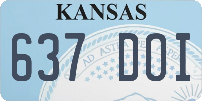KS license plate 637DOI