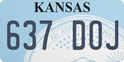 KS license plate 637DOJ